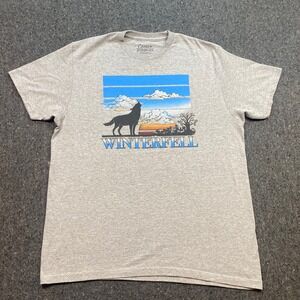 Game of Thrones Winterfell TShirt Sz L Mens Gray Stark Direwolf Graphic HBO 2019